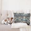 Ambesonne Classic Decorative Throw Pillow Case Pack of 2, Extravagant Hall with Oceanic and Neutral Color Details Room View Print, Couch Bedroom Living Room Cushion Cover, 18″, Coconut and Sea Blue(Pale Taupe Blue Grey)