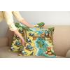 Ambesonne Classic Decorative Throw Pillow Case Pack of 2, Extravagant Hall with Oceanic and Neutral Color Details Room View Print, Couch Bedroom Living Room Cushion Cover, 18″, Coconut and Sea Blue(Yellow Aqua Green)