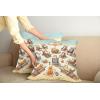 Ambesonne Classic Decorative Throw Pillow Case Pack of 2, Extravagant Hall with Oceanic and Neutral Color Details Room View Print, Couch Bedroom Living Room Cushion Cover, 18″, Coconut and Sea Blue(Beige Orange Pale Blue)