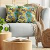 Ambesonne Classic Decorative Throw Pillow Case Pack of 2, Extravagant Hall with Oceanic and Neutral Color Details Room View Print, Couch Bedroom Living Room Cushion Cover, 18″, Coconut and Sea Blue(Yellow Aqua Green)
