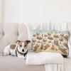 Ambesonne Classic Decorative Throw Pillow Case Pack of 2, Extravagant Hall with Oceanic and Neutral Color Details Room View Print, Couch Bedroom Living Room Cushion Cover, 18″, Coconut and Sea Blue(Beige Orange Pale Blue)