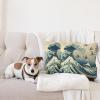 Ambesonne Classic Decorative Throw Pillow Case Pack of 2, Extravagant Hall with Oceanic and Neutral Color Details Room View Print, Couch Bedroom Living Room Cushion Cover, 18″, Coconut and Sea Blue(Navy Blue Ivory Seafoam)