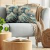 Ambesonne Classic Decorative Throw Pillow Case Pack of 2, Extravagant Hall with Oceanic and Neutral Color Details Room View Print, Couch Bedroom Living Room Cushion Cover, 18″, Coconut and Sea Blue(Seafoam Blue Eggshell)