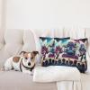 Ambesonne Classic Decorative Throw Pillow Case Pack of 2, Extravagant Hall with Oceanic and Neutral Color Details Room View Print, Couch Bedroom Living Room Cushion Cover, 18″, Coconut and Sea Blue(Fuchsia Blue Peach)