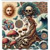 Ambesonne Classic Shower Curtain, Hedonistic Pampered Room in Muted Tones Neutral Colors Rich Ornament, Cloth Fabric Bathroom Decor Set with Hooks, 69″ W x 84″ L, Coconut and Off White(Orange and Dark Teal)