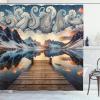 Ambesonne Classic Shower Curtain, Hedonistic Pampered Room in Muted Tones Neutral Colors Rich Ornament, Cloth Fabric Bathroom Decor Set with Hooks, 69″ W x 84″ L, Coconut and Off White(Slate Blue and Peach)