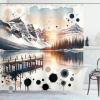 Ambesonne Classic Shower Curtain, Hedonistic Pampered Room in Muted Tones Neutral Colors Rich Ornament, Cloth Fabric Bathroom Decor Set with Hooks, 69″ W x 84″ L, Coconut and Off White(Peach and Pale Slate Blue)