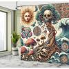 Ambesonne Classic Shower Curtain, Hedonistic Pampered Room in Muted Tones Neutral Colors Rich Ornament, Cloth Fabric Bathroom Decor Set with Hooks, 69″ W x 84″ L, Coconut and Off White(Orange and Dark Teal)
