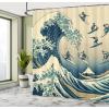 Ambesonne Classic Shower Curtain, Hedonistic Pampered Room in Muted Tones Neutral Colors Rich Ornament, Cloth Fabric Bathroom Decor Set with Hooks, 69″ W x 84″ L, Coconut and Off White(Navy Blue Ivory Seafoam)