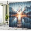 Ambesonne Classic Shower Curtain, Hedonistic Pampered Room in Muted Tones Neutral Colors Rich Ornament, Cloth Fabric Bathroom Decor Set with Hooks, 69″ W x 84″ L, Coconut and Off White(Slate Blue Orange)
