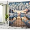 Ambesonne Classic Shower Curtain, Hedonistic Pampered Room in Muted Tones Neutral Colors Rich Ornament, Cloth Fabric Bathroom Decor Set with Hooks, 69″ W x 84″ L, Coconut and Off White(Slate Blue and Peach)