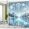 Ambesonne Classic Shower Curtain, Hedonistic Pampered Room in Muted Tones Neutral Colors Rich Ornament, Cloth Fabric Bathroom Decor Set with Hooks, 69″ W x 84″ L, Coconut and Off White(Slate Blue Sky Blue)