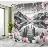 Ambesonne Classic Shower Curtain, Hedonistic Pampered Room in Muted Tones Neutral Colors Rich Ornament, Cloth Fabric Bathroom Decor Set with Hooks, 69″ W x 84″ L, Coconut and Off White(Grey and Blush)