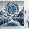 Ambesonne Classic Shower Curtain, Hedonistic Pampered Room in Muted Tones Neutral Colors Rich Ornament, Cloth Fabric Bathroom Decor Set with Hooks, 69″ W x 84″ L, Coconut and Off White(Night Blue)