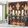 Ambesonne Classic Shower Curtain, Hedonistic Pampered Room in Muted Tones Neutral Colors Rich Ornament, Cloth Fabric Bathroom Decor Set with Hooks, 69″ W x 84″ L, Coconut and Off White(Redwood Petrol Blue)