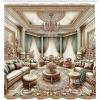 Ambesonne Classic Shower Curtain, Hedonistic Pampered Room in Muted Tones Neutral Colors Rich Ornament, Cloth Fabric Bathroom Decor Set with Hooks, 69″ W x 84″ L, Coconut and Off White(Ecru Seafoam and Cocoa)