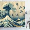 Ambesonne Classic Shower Curtain, Hedonistic Pampered Room in Muted Tones Neutral Colors Rich Ornament, Cloth Fabric Bathroom Decor Set with Hooks, 69″ W x 84″ L, Coconut and Off White(Navy Blue Ivory Seafoam)