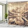 Ambesonne Classic Shower Curtain, Hedonistic Pampered Room in Muted Tones Neutral Colors Rich Ornament, Cloth Fabric Bathroom Decor Set with Hooks, 69″ W x 84″ L, Coconut and Off White(Grey Yellow Warm Taupe)
