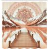 Ambesonne Classic Shower Curtain, Hedonistic Pampered Room in Muted Tones Neutral Colors Rich Ornament, Cloth Fabric Bathroom Decor Set with Hooks, 69″ W x 84″ L, Coconut and Off White(Salmon Redwood and Dark Rust)