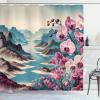 Ambesonne Classic Shower Curtain, Hedonistic Pampered Room in Muted Tones Neutral Colors Rich Ornament, Cloth Fabric Bathroom Decor Set with Hooks, 69″ W x 84″ L, Coconut and Off White(Pale Purple and Sea Blue)