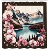 Ambesonne Classic Shower Curtain, Hedonistic Pampered Room in Muted Tones Neutral Colors Rich Ornament, Cloth Fabric Bathroom Decor Set with Hooks, 69″ W x 84″ L, Coconut and Off White(Pink Brown and Cadet Blue)