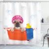 Ambesonne Classic Shower Curtain, Hedonistic Pampered Room in Muted Tones Neutral Colors Rich Ornament, Cloth Fabric Bathroom Decor Set with Hooks, 69″ W x 84″ L, Coconut and Off White(Orange Pink)