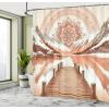 Ambesonne Classic Shower Curtain, Hedonistic Pampered Room in Muted Tones Neutral Colors Rich Ornament, Cloth Fabric Bathroom Decor Set with Hooks, 69″ W x 84″ L, Coconut and Off White(Salmon Redwood and Dark Rust)