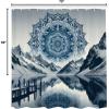 Ambesonne Classic Shower Curtain, Hedonistic Pampered Room in Muted Tones Neutral Colors Rich Ornament, Cloth Fabric Bathroom Decor Set with Hooks, 69″ W x 84″ L, Coconut and Off White(Night Blue)