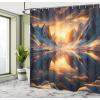 Ambesonne Classic Shower Curtain, Hedonistic Pampered Room in Muted Tones Neutral Colors Rich Ornament, Cloth Fabric Bathroom Decor Set with Hooks, 69″ W x 84″ L, Coconut and Off White(Orange and Dark Blue)