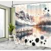Ambesonne Classic Shower Curtain, Hedonistic Pampered Room in Muted Tones Neutral Colors Rich Ornament, Cloth Fabric Bathroom Decor Set with Hooks, 69″ W x 84″ L, Coconut and Off White(Peach and Pale Slate Blue)