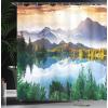 Ambesonne Classic Shower Curtain, Hedonistic Pampered Room in Muted Tones Neutral Colors Rich Ornament, Cloth Fabric Bathroom Decor Set with Hooks, 69″ W x 84″ L, Coconut and Off White(Green/Blue/Brown)