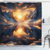 Ambesonne Classic Shower Curtain, Hedonistic Pampered Room in Muted Tones Neutral Colors Rich Ornament, Cloth Fabric Bathroom Decor Set with Hooks, 69″ W x 84″ L, Coconut and Off White(Orange and Dark Blue)