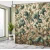 Ambesonne Classic Shower Curtain, Hedonistic Pampered Room in Muted Tones Neutral Colors Rich Ornament, Cloth Fabric Bathroom Decor Set with Hooks, 69″ W x 84″ L, Coconut and Off White(Pale Brown Hunter Green)