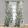 Ambesonne Eucalyptus Curtains, Modern Themed Branches on Marble Print Abstarct and Neutral Swirls, Window Treatments 2 Panel Set for Living Room Bedroom, Pair of – 28″ x 63″, Grey Teal and Sage Green(Grey Teal and Sage Green)