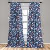 Ambesonne Eucalyptus Curtains, Modern Themed Branches on Marble Print Abstarct and Neutral Swirls, Window Treatments 2 Panel Set for Living Room Bedroom, Pair of – 28″ x 63″, Grey Teal and Sage Green(Dark Indigo and Multicolor)