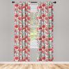 Ambesonne Eucalyptus Curtains, Modern Themed Branches on Marble Print Abstarct and Neutral Swirls, Window Treatments 2 Panel Set for Living Room Bedroom, Pair of – 28″ x 63″, Grey Teal and Sage Green(Ruby Green)