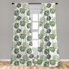 Ambesonne Eucalyptus Curtains, Modern Themed Branches on Marble Print Abstarct and Neutral Swirls, Window Treatments 2 Panel Set for Living Room Bedroom, Pair of – 28″ x 63″, Grey Teal and Sage Green(Green and White)
