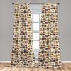 Ambesonne Eucalyptus Curtains, Modern Themed Branches on Marble Print Abstarct and Neutral Swirls, Window Treatments 2 Panel Set for Living Room Bedroom, Pair of – 28″ x 63″, Grey Teal and Sage Green(Mustard)