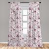 Ambesonne Eucalyptus Curtains, Modern Themed Branches on Marble Print Abstarct and Neutral Swirls, Window Treatments 2 Panel Set for Living Room Bedroom, Pair of – 28″ x 63″, Grey Teal and Sage Green(Maroon Rose)