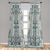 Ambesonne Eucalyptus Curtains, Modern Themed Branches on Marble Print Abstarct and Neutral Swirls, Window Treatments 2 Panel Set for Living Room Bedroom, Pair of – 28″ x 63″, Grey Teal and Sage Green(Blue Grey Ivory Dimgray)