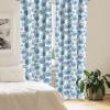 Ambesonne Eucalyptus Curtains, Modern Themed Branches on Marble Print Abstarct and Neutral Swirls, Window Treatments 2 Panel Set for Living Room Bedroom, Pair of – 28″ x 63″, Grey Teal and Sage Green(Blue Pale Blue White)
