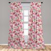 Ambesonne Eucalyptus Curtains, Modern Themed Branches on Marble Print Abstarct and Neutral Swirls, Window Treatments 2 Panel Set for Living Room Bedroom, Pair of – 28″ x 63″, Grey Teal and Sage Green(Pink)