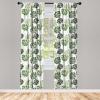 Ambesonne Eucalyptus Curtains, Modern Themed Branches on Marble Print Abstarct and Neutral Swirls, Window Treatments 2 Panel Set for Living Room Bedroom, Pair of – 28″ x 63″, Grey Teal and Sage Green(Green and White)