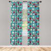 Ambesonne Eucalyptus Curtains, Modern Themed Branches on Marble Print Abstarct and Neutral Swirls, Window Treatments 2 Panel Set for Living Room Bedroom, Pair of – 28″ x 63″, Grey Teal and Sage Green(Cream Blue)