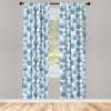 Ambesonne Eucalyptus Curtains, Modern Themed Branches on Marble Print Abstarct and Neutral Swirls, Window Treatments 2 Panel Set for Living Room Bedroom, Pair of – 28″ x 63″, Grey Teal and Sage Green(Blue Pale Blue White)