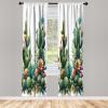 Ambesonne Eucalyptus Curtains, Modern Themed Branches on Marble Print Abstarct and Neutral Swirls, Window Treatments 2 Panel Set for Living Room Bedroom, Pair of – 28″ x 63″, Grey Teal and Sage Green(Fern Green Salmon White)