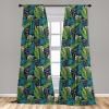 Ambesonne Eucalyptus Curtains, Modern Themed Branches on Marble Print Abstarct and Neutral Swirls, Window Treatments 2 Panel Set for Living Room Bedroom, Pair of – 28″ x 63″, Grey Teal and Sage Green(Teal Green)