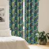 Ambesonne Eucalyptus Curtains, Modern Themed Branches on Marble Print Abstarct and Neutral Swirls, Window Treatments 2 Panel Set for Living Room Bedroom, Pair of – 28″ x 63″, Grey Teal and Sage Green(Teal Green)