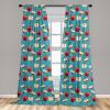 Ambesonne Eucalyptus Curtains, Modern Themed Branches on Marble Print Abstarct and Neutral Swirls, Window Treatments 2 Panel Set for Living Room Bedroom, Pair of – 28″ x 63″, Grey Teal and Sage Green(Cream Blue)