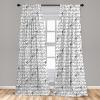 Ambesonne Eucalyptus Curtains, Modern Themed Branches on Marble Print Abstarct and Neutral Swirls, Window Treatments 2 Panel Set for Living Room Bedroom, Pair of – 28″ x 63″, Grey Teal and Sage Green(Black and White)